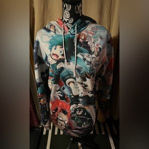 Boku No Hero Anime Hoodie Halloween Cosplay Hooded Pullover Sweatshirt